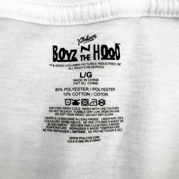 Boyz In The Hood Women's White Graphic Print Scoop Neck T Shirt Tee Top Size L - Picture 3 of 3